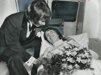 She'll honeymoon in hospital, A herniated disc did't keep Nancy Taylor from being married to Douglas Campbell, also 25, on Saturday in Donway United Church