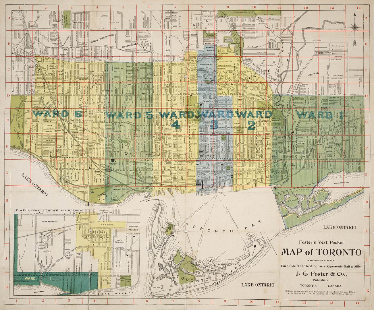 Foster's vest pocket map of Toronto.