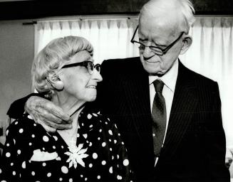 Coming up diamonds: Findlay Crosgrey, 96, and wife, Hilda, 95, are celebrating their 75th wedding anniversary today at the Guildwood Villa Nursing Home in Scarborough