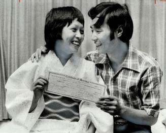 Yukiko (left) and Susumu Kano are married now-but the wedding was two days late because the minister was at his cottage, the date forgotten, and had t(...)