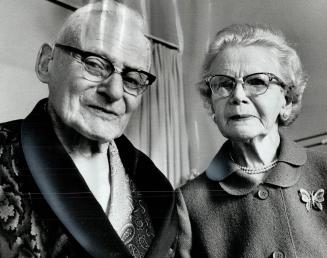 Diamond wedding anniversary, Celebrating their 60th wedding anniversary at Sunnybrook Hospital yesterday were Mr