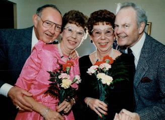 Cliff and Lucille Smith, above left, and Lois and Howard Smith celebrate their 40th wedding anniversaries today
