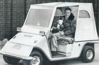 Converted electric golf cart his father made for him gives 40-year-old cerebral palsy victim George Empringham freedom of the town. I feel sorry for o(...)