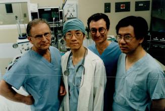 Helping hands: Drs. Krys Conrad, left, Wing Ko Yung, Yair karas and Collin Hong, on the staff of York Central Hospital in Richmond Hill, take time to help out people in other parts of the world