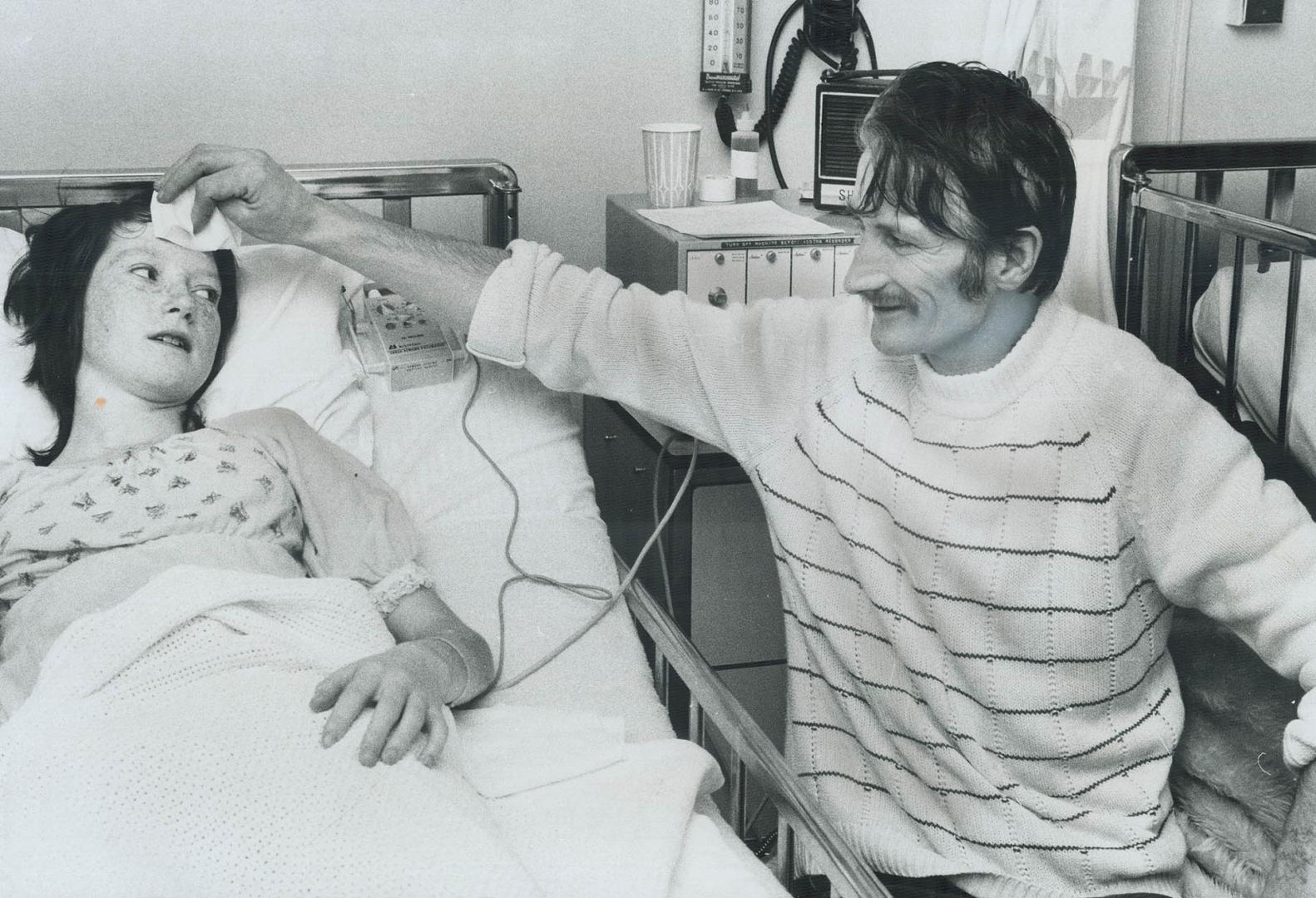 Out of intensive care four days after she had open-heart surgery, 14-year-old Barbara Cantwell of Bell Island, Nfld