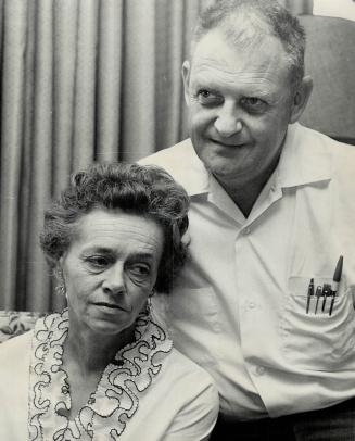Heart Donor's parents, Mr. and Mrs. G. S. Slinn of Severn Bridge near Orillia, are shown in their home today. He was just a generous kid, that's all, (...)