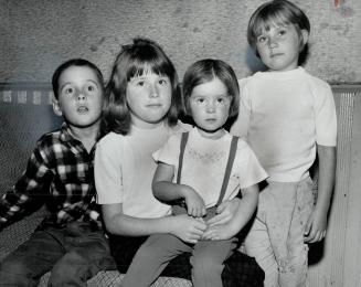 Four Children of Heart Donor James Bryan, of Alliston, are from left, Earl, 7, Theresa, 9, Melanie, 2, and Brenda, 6