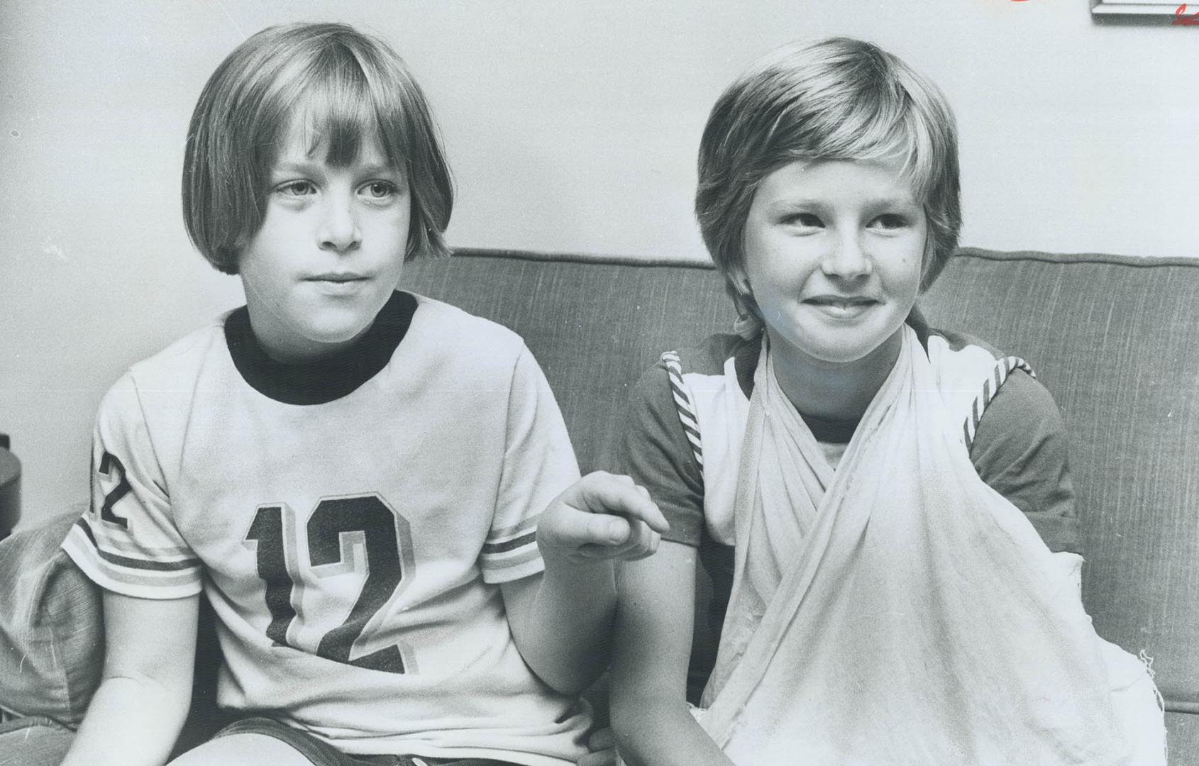 Rabies shots for them, Bitten by a rabid skunk, Jeffrey Kusman, 10, and Monica Wendelaar, also 10, of North York are taking anti-rabies treatment, Jef(...)
