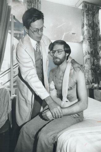 Motorbike injury: Dr. Alan Hudson supervised the six-hour surgery that took nerves from Peter Dingwall's leg and grafted them to chest nerves in the h(...)
