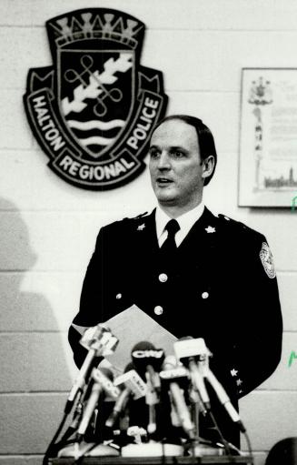 Burlington Depty Chief Robert Middaugh during a press conference of Halton Police Station