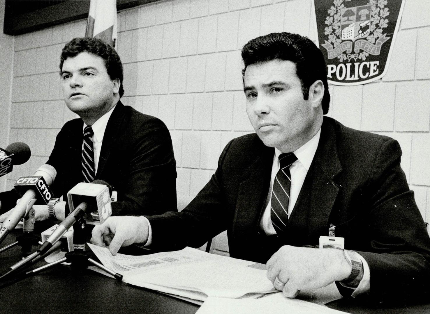 Acting Insp. Noel Catney (Left) of Peel Regional Police intelligence and (right) Supt Barry King