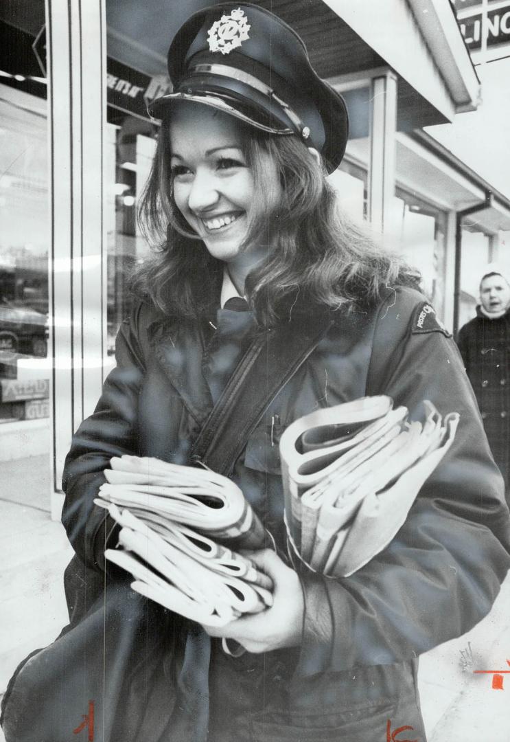 Postie Phyllis Vanderland will finish her day's deliveries early in the afternoon and get home in time to see husband, Ted, off to his night job as glazier