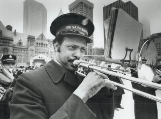 Sally Ann appeal launched on happy note, Trombonist Harold Fox and other members of the Salvation Army band helped kick off the Red Shield Appeal at N(...)