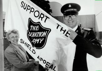 Helping hands, Major Hugh Tilley and Beverly Lawson launch the Salvation Army's Red Shield Appeal fundraising campaign at Scarborough Civic Centre. Th(...)