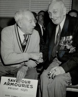 Harry Thomas, left, and Thomas Barrand, War at Meeting Protesting Armories Demolition