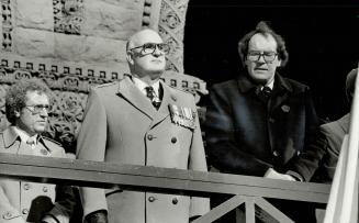 Lest We Forget: Lieutenant-Governor John Aird, with Toronto Mayor Art Eggleton, left, has a right to take part in memorial services, but Trudeau, does not, reader says