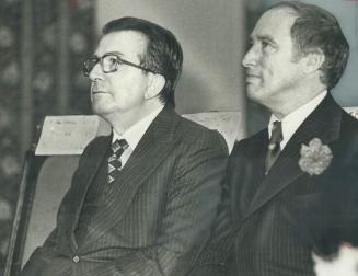 Two Prime Ministers later joined more than 2,000 people in a nearby banquet hall where Andreotti (left) urged Italian Canadians to remain mindful of h(...)