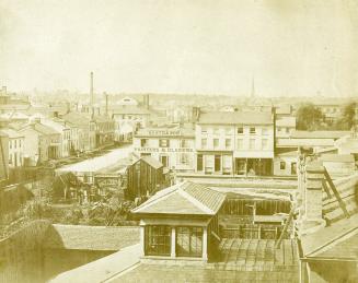 Toronto downtown 1856. Looking northwest from south of Adelaide Street East, east of Victoria Street
