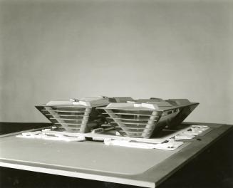 Lam, Pacheco and Wong entry, City Hall and Square Competition, Toronto, 1958, architectural model