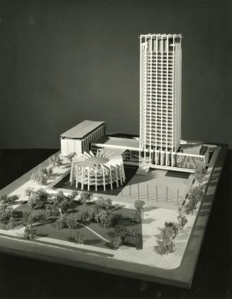 Brian Shawcroft entry, City Hall and Square Competition, Toronto, 1958, architectural model