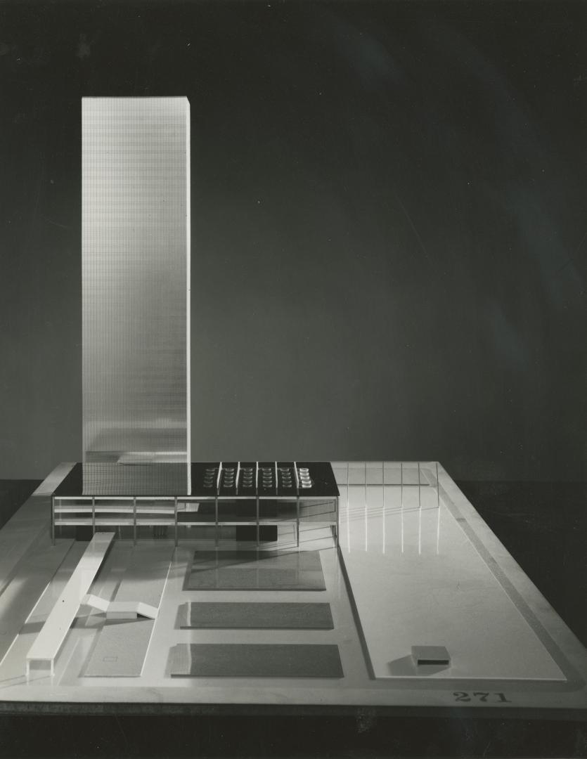 Rainer Schell entry, City Hall and Square Competition, Toronto, 1958, architectural model