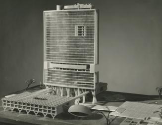 Achyut Kanvinde entry, City Hall and Square Competition, Toronto, 1958, architectural model