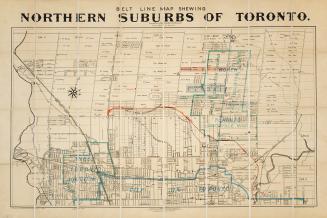 Belt line map shewing northern suburbs of Toronto