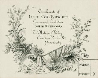 Compliments of Lieut. Col. Tyrwhitt