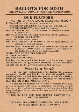 Ballots for Both: The Ontario Equal Franchise Association