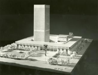 Huson Jackson and Jacqueline Tyrwhitt entry, City Hall and Square Competition, Toronto, 1958, architectural model