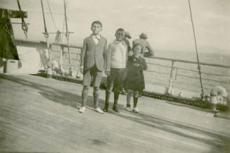 Denis, Adrian, and Jean (''Billie'') Conan Doyle aboard the Naldera