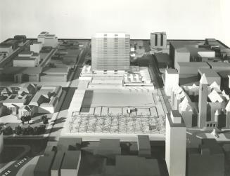Halldor Gunnlégsson & J?rn Nielsen entry, City Hall and Square Competition, Toronto, 1958, architectural model