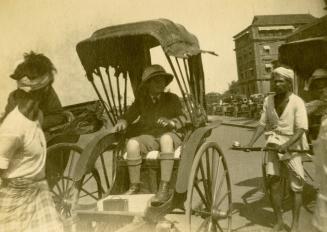 Denis Conan Doyle in a rickshaw, Colombo, Sri Lanka