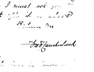 Signature of Frederic William Cumberland, 1820-1881, (circa 1870)
