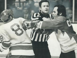So far in Soviet-Canada hockey series, Russians have not resorted to standard NHL procedure of fighting to relieve frustrations, reader observes, but (...)