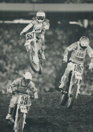 Skydome supercross. About 40,000 tons of dirt were hauled into SkyDome to create the course for last night's Molson Export Supercross so Pro Rides Cha(...)