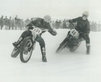 Racing on the ice of rice lake