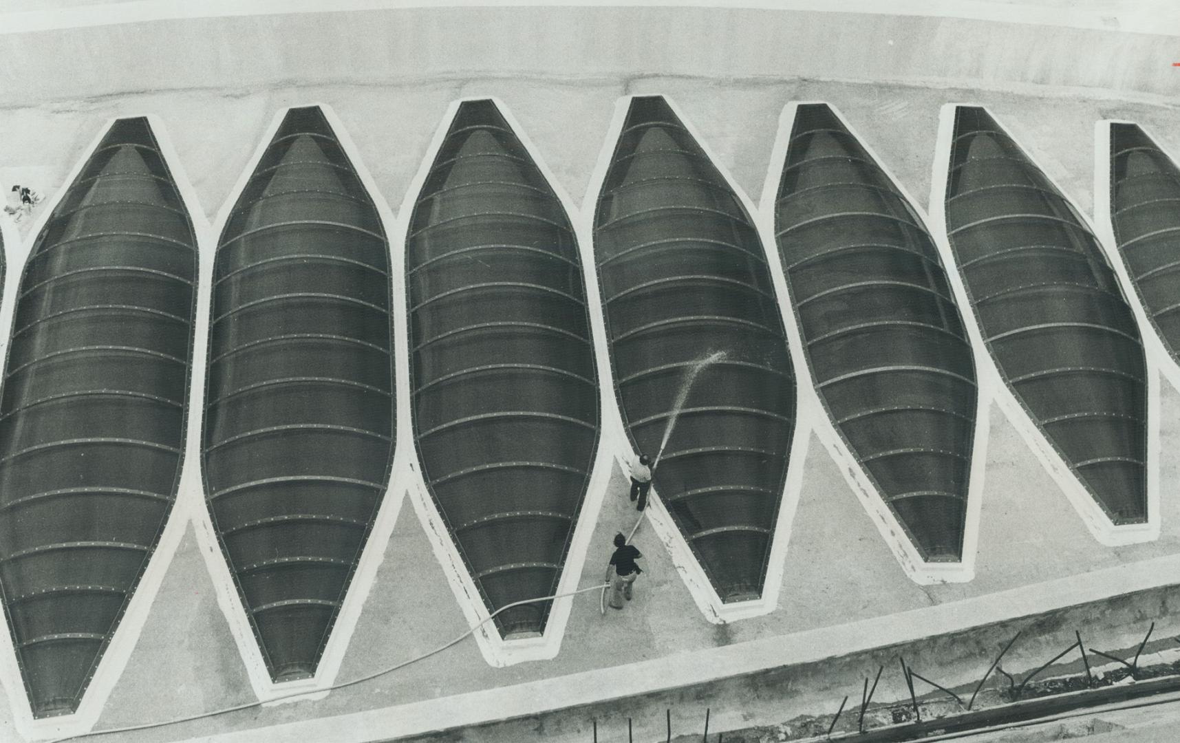 That fantastic, futuristic velodrome roof springs a leak