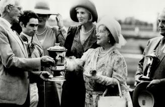 Queen's Plate trophy is presented by Queen Mother in 1981
