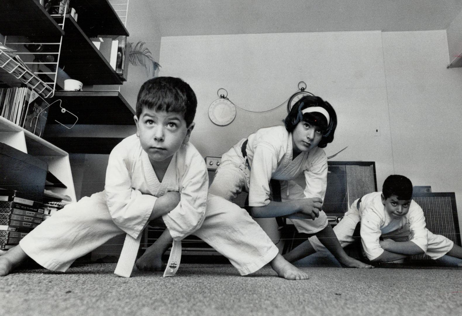 Karate exercises keep the Paige family physically fit
