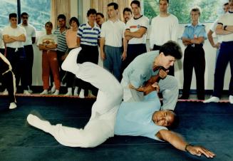 Recruits learn jiu jitsu as part of self-defence training that must help them determine how much force to use