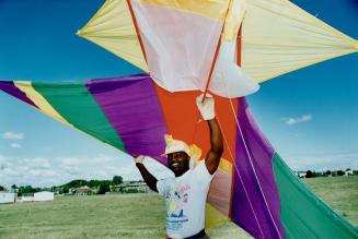 Swept away: Bev Jack of the Toronto Kite Fliers demonstrates the Falconbird, a single line kite he made himself