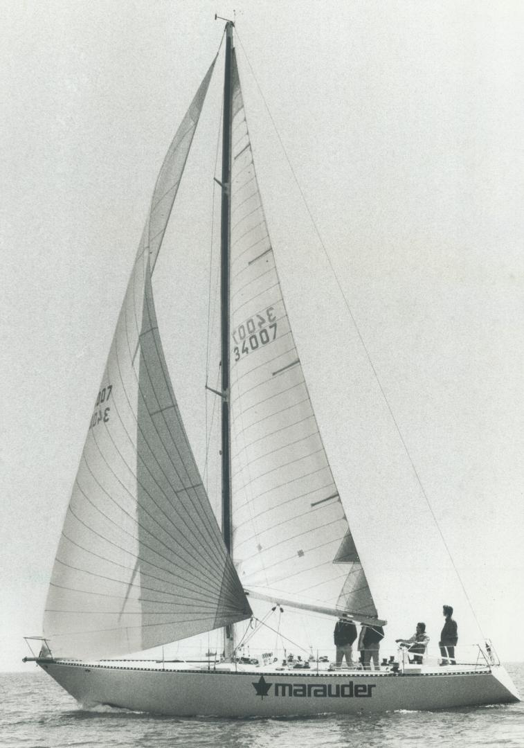 A new challenger for the Canada's Cup, Marauder, sets sails for her home in Toronto, the Royal Canadian Yacht Club