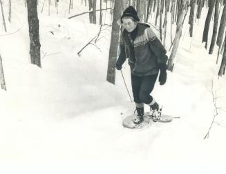 Margaret Paull, who, at the age of 55, can cover 25 miles a day on foot, can do 8 to 10 miles a day on snowshoes