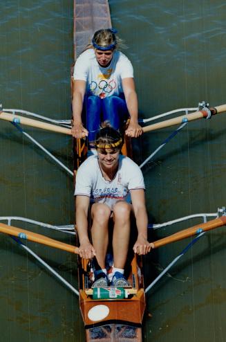 Though they both feel more comfortable rowing Solo, Kay Worthington, foreground, and Silken Laumann are joining forces in hopes for a medal at the Seo(...)