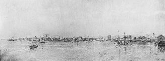 Toronto Harbour 1849, looking west from Gooderham wharf, west of Trinity St