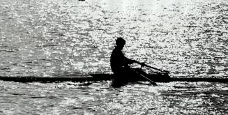 Lonely and cold, but an Argo sculler works out with a steadfast purpose