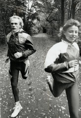 Sandy and Keith McWatters, running near Eglinton Ave