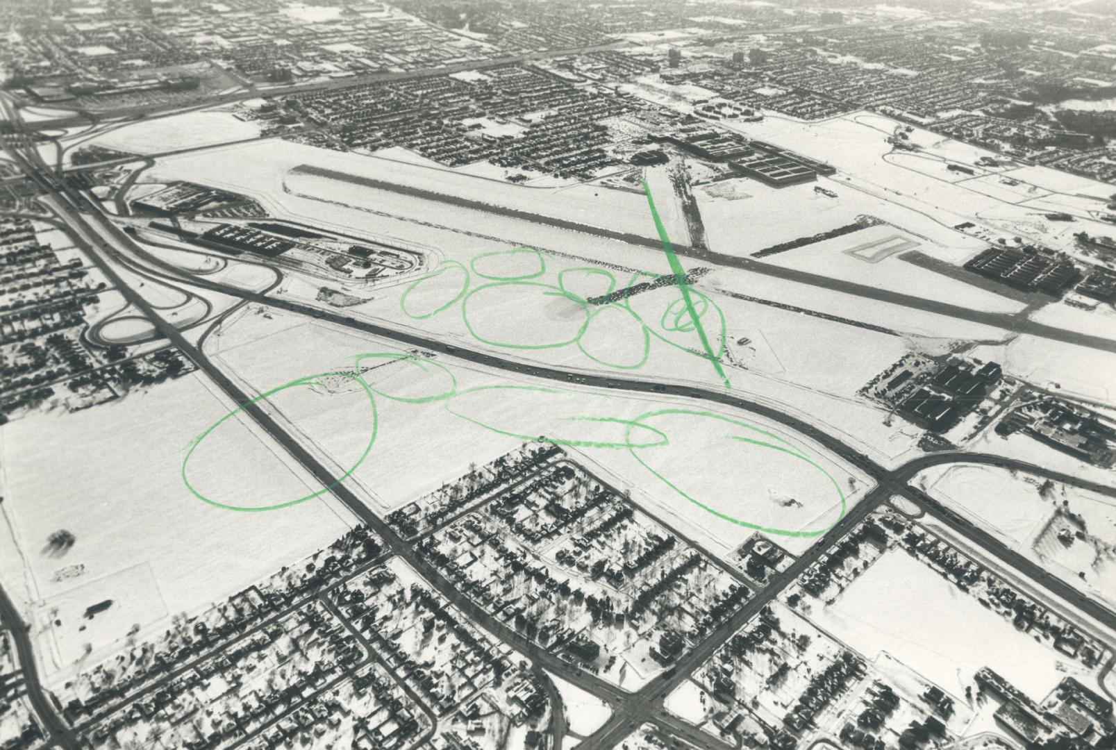 Proposed dome site. Aerials of Downsview