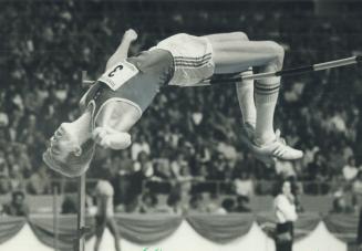 World champion Gennadly Adeenko clears the bar in the high jump at The Star Games